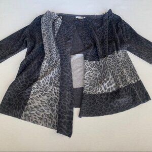 Alberto Makali Leopard Print Cardigan Sweater